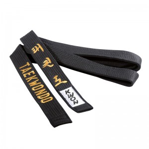 Centura neagra 4 cm Kwon brodata taekwondo